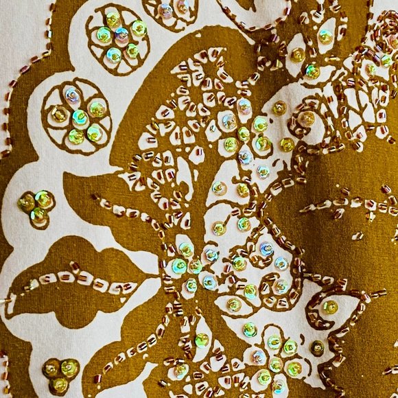 Y2K Moschino Jeans Vintage Pink and Brown Long Sleeved Sequin Shirt - Picture 2 of 6